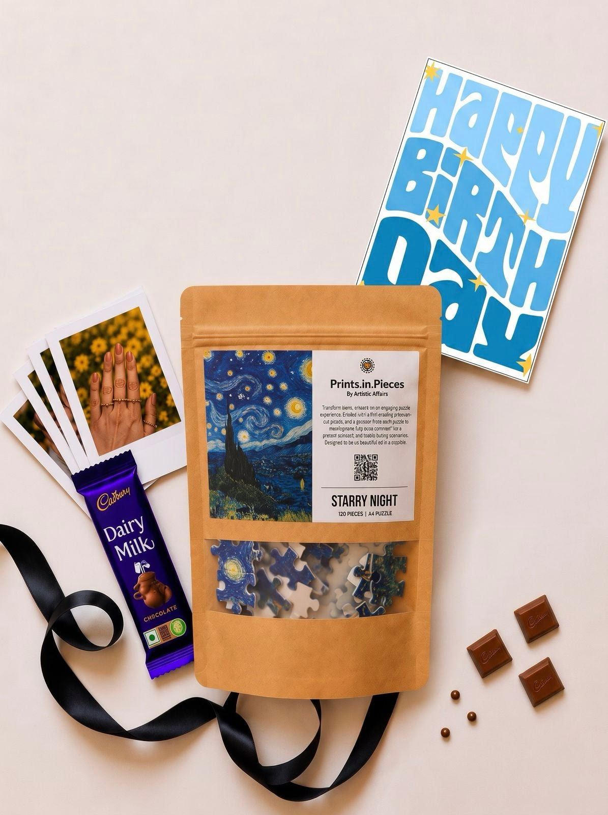 Starry Night Art Birthday Puzzle Hamper