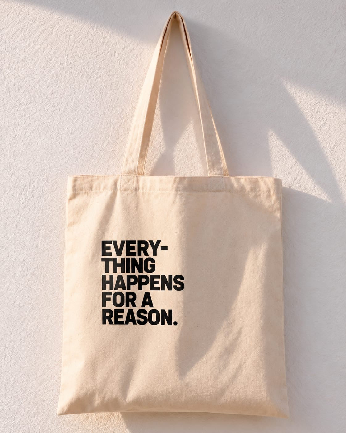 Everything Happens for a Reason Bold Black Tote Bag