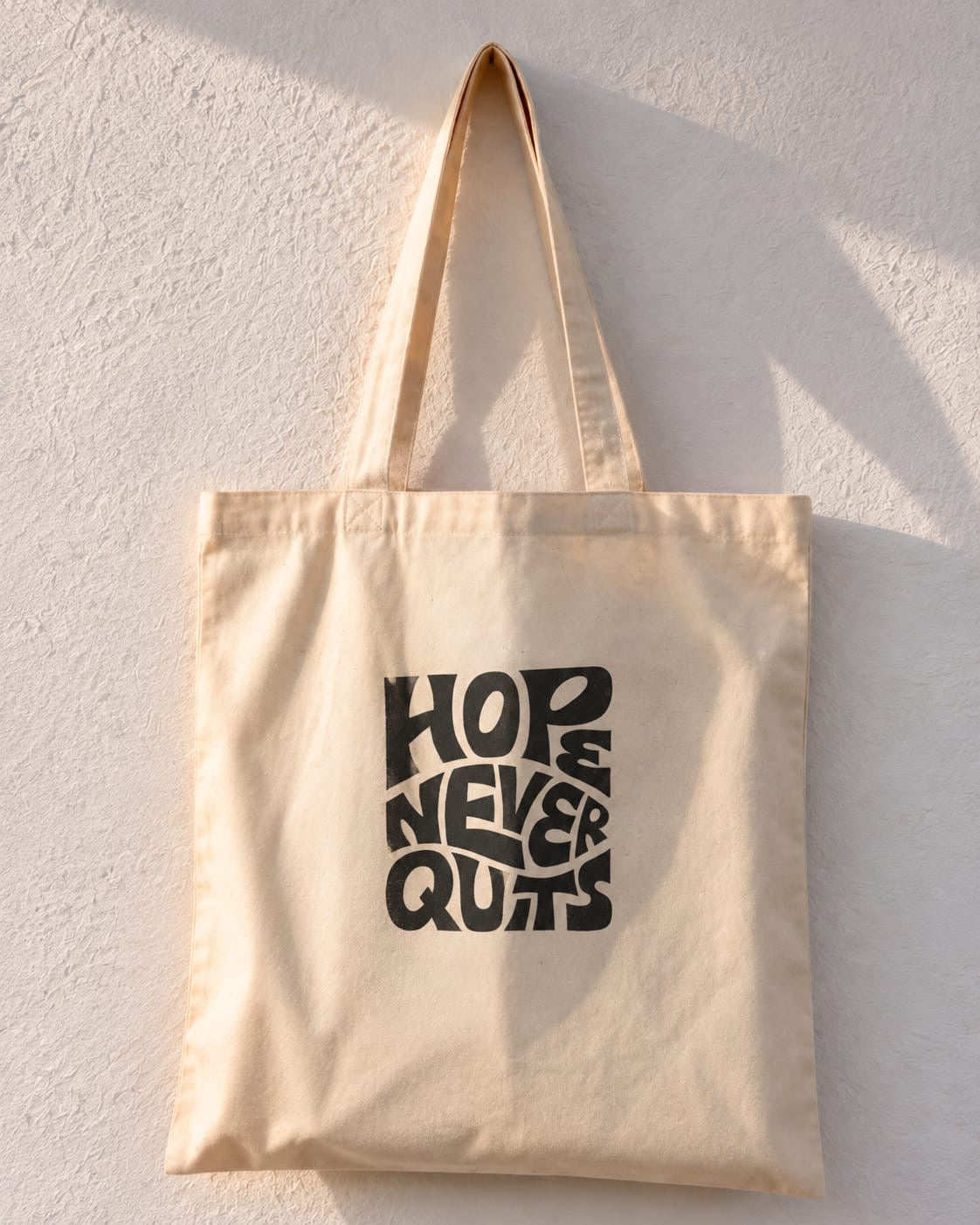 Hope Never Quits Motivational Inspirational Tote Bag