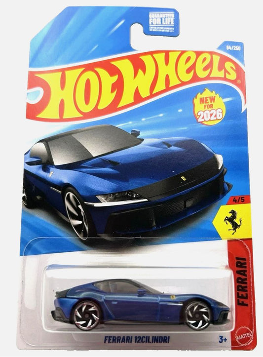 Hot Wheels Ferrari 12Cilindri blue 1:64 die-cast car, Ferrari series