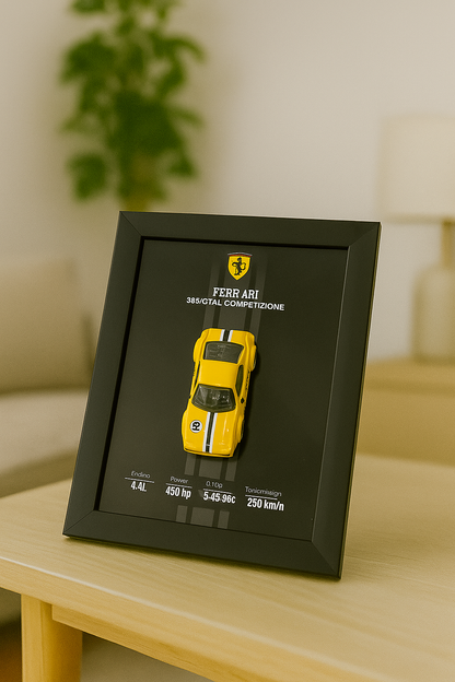 Ferrari 365 Competizone 3d Hotwheels Car frame 1:64 scale (Q case)