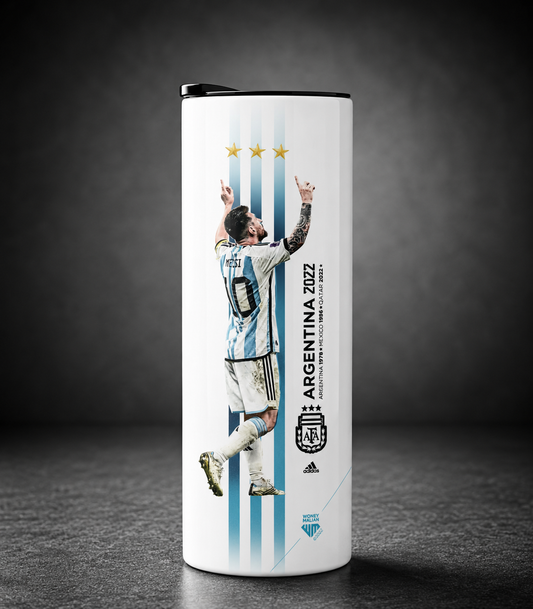 Lionel Messi Argentina World Cup Edition Football Tumbler