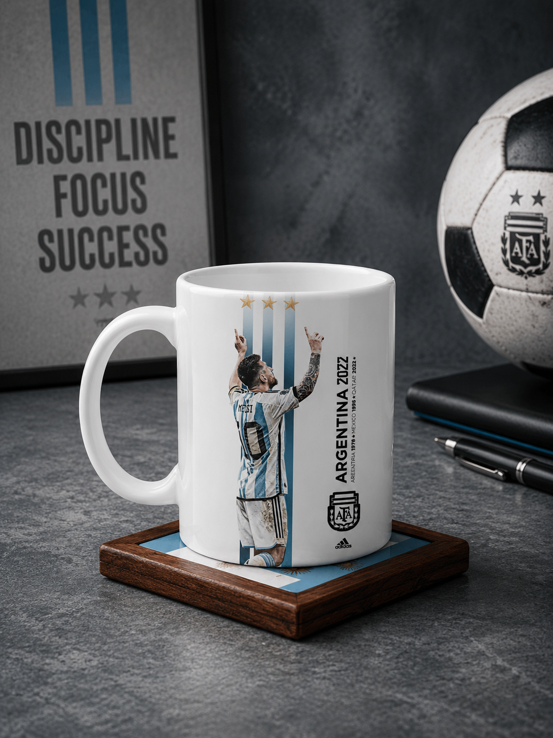 Lionel Messi Argentina 2022 World Cup Football Mug