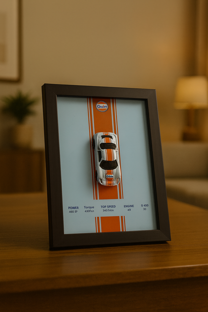 Gulf Ford RS200 3d Hotwheels Car frame 1:64 scale