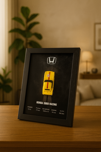 Honda s800 Racing 3d Hotwheels Car frame 1:64 scale