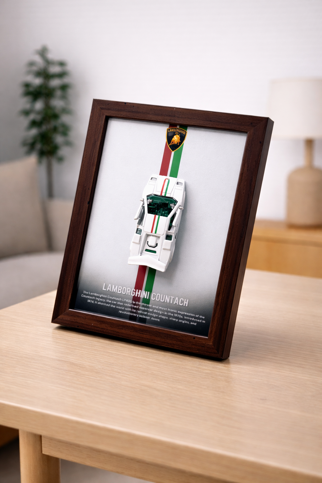 Lamborghini Countach 3D Car Frame White | Supercar Gift India ...