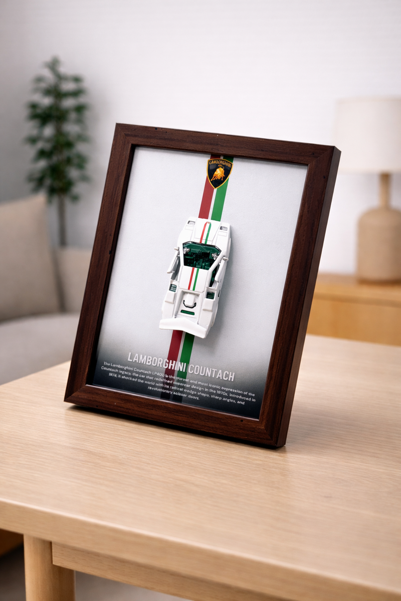 Lamborghini Countach 3d Car Frame (white)