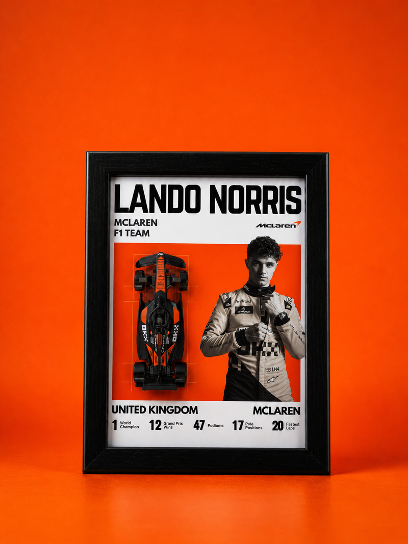 McLaren MCL38 Formula 1 3D Shadow Box Frame – Lando Norris #4