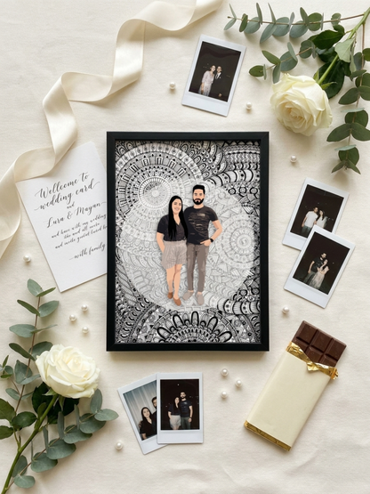 Personalised Mandala Frame | Custom Illustration Photo Gift