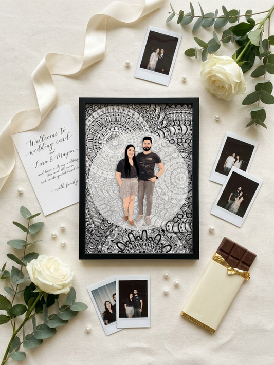 Personalised Mandala Frame | Custom Illustration Photo Gift