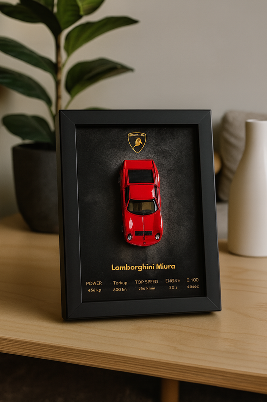 Lamborghini Miura red 3d Hotwheels Car Frame