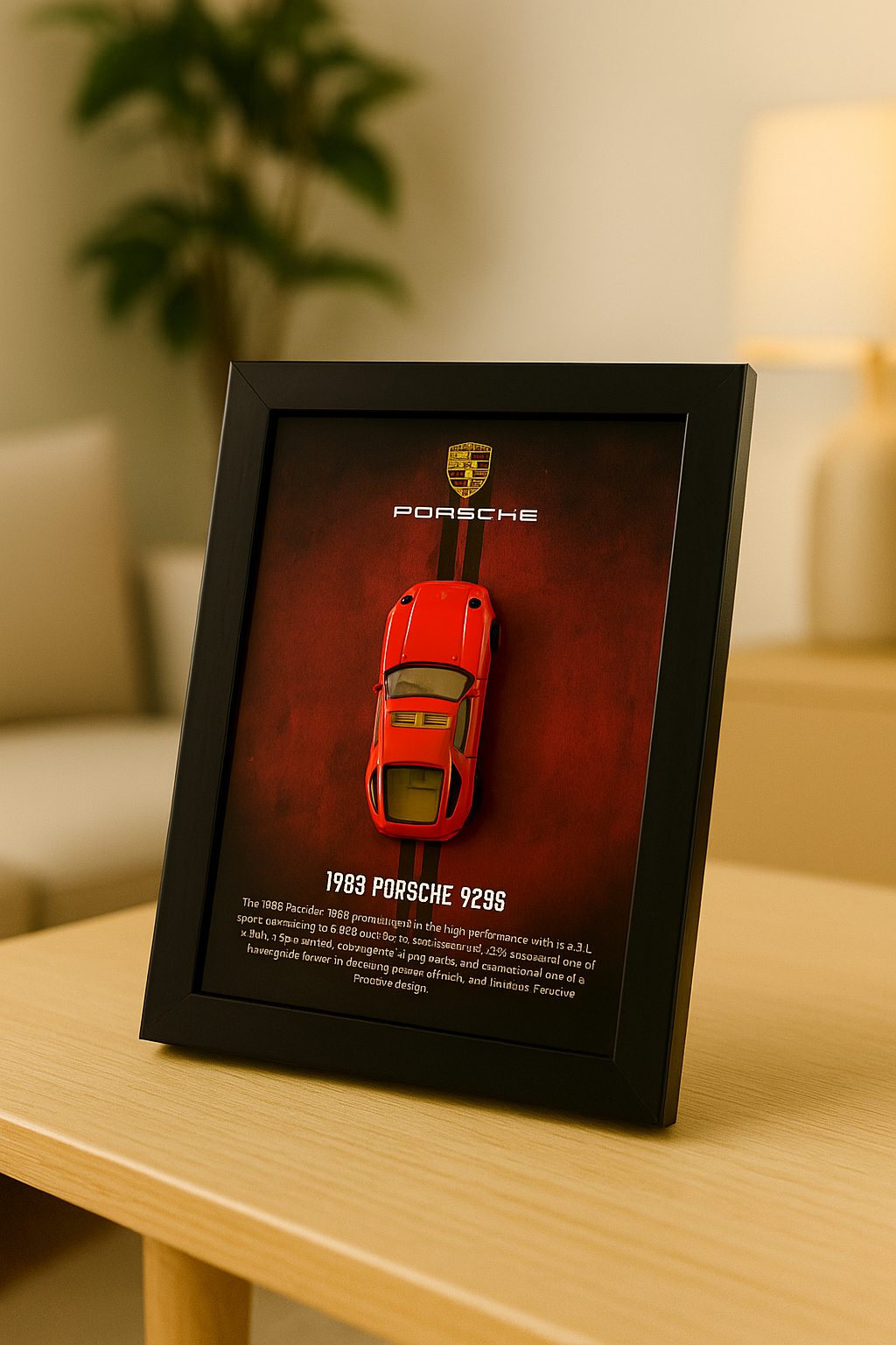 1983 Porsche 928S 3d Hotwheels Car frame 1:64 scale (Q case)