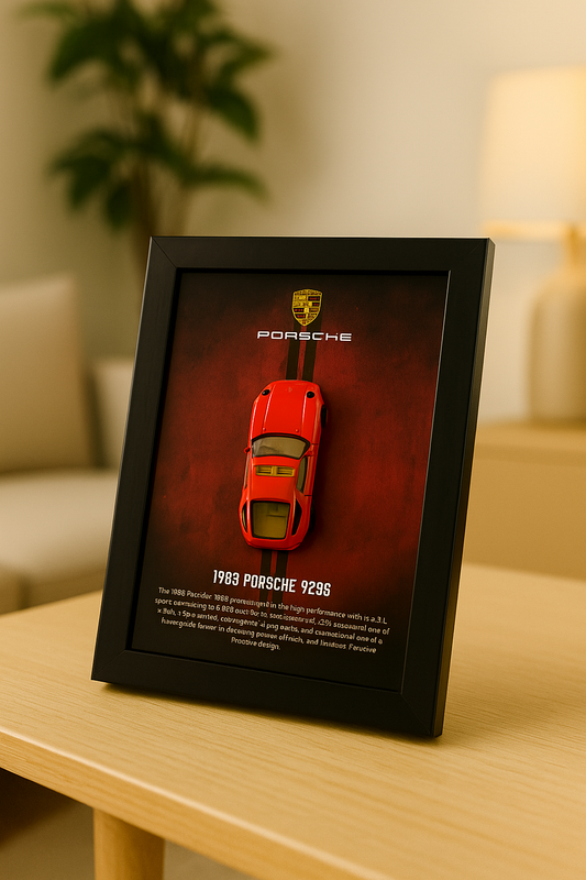 1983 Porsche 928S 3d Hotwheels Car frame 1:64 scale (Q case)