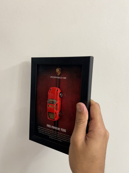 1983 Porsche 928S 3d Hotwheels Car frame 1:64 scale (Q case)