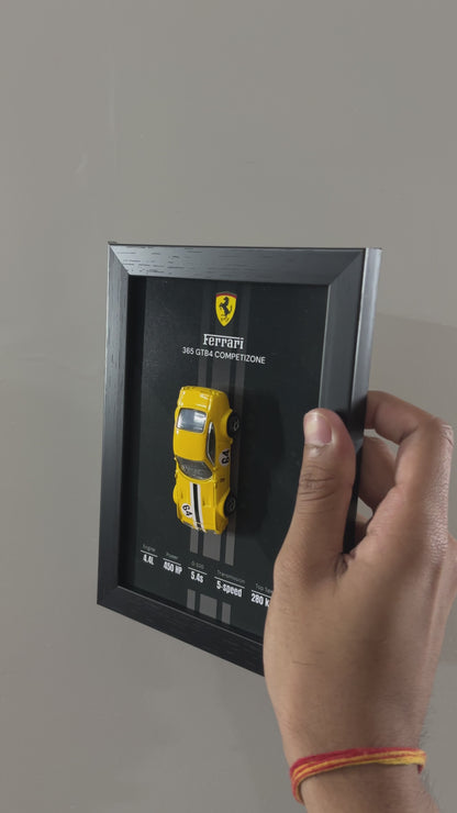 Ferrari 365 Competizone 3d Hotwheels Car frame 1:64 scale (Q case)