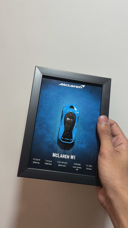 McLaren W1 Blue 3d Hotwheels Car Frame