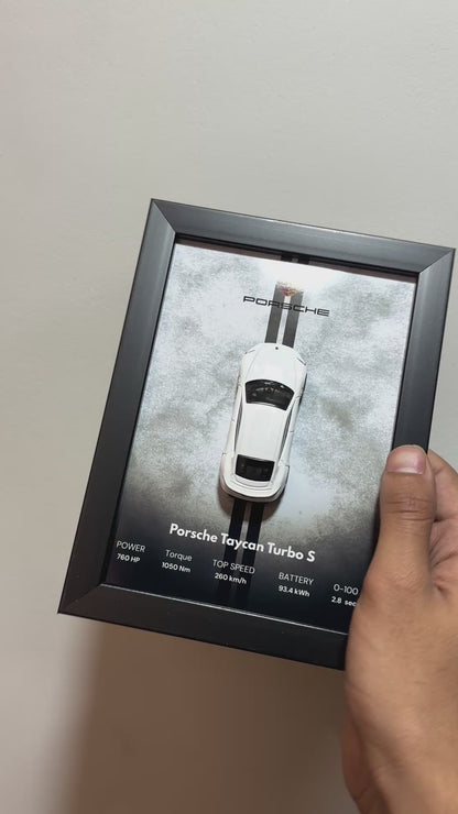 Porsche Taycan Turbo 3d Hotwheels Car Frame