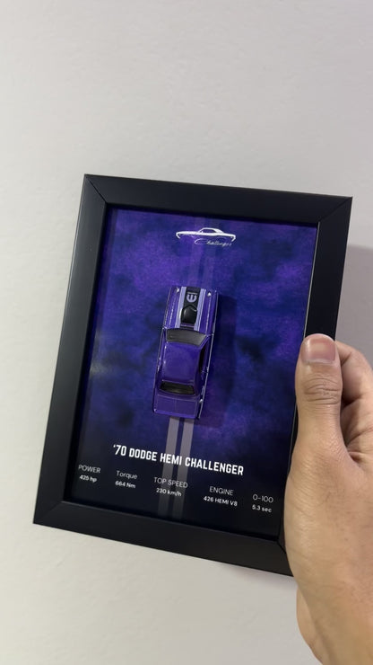 Hemi Dodge Challenger Hotwheels Car Frame (purple)