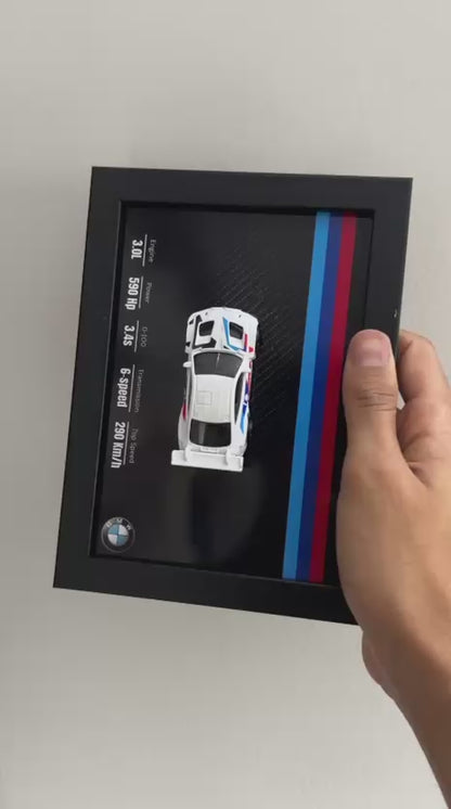 BMW 3D Car Frame Detachable Hot Wheels Diecast Wall Art