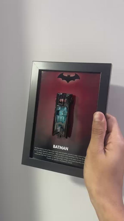 Batman Batmobile Blue Neon 3D Car Frame