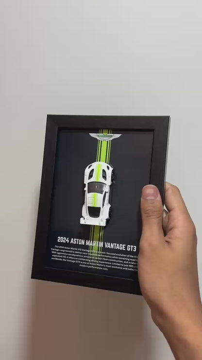Aston Martin Vantage GT3 3D Car Frame Detachable Hot Wheels Diecast