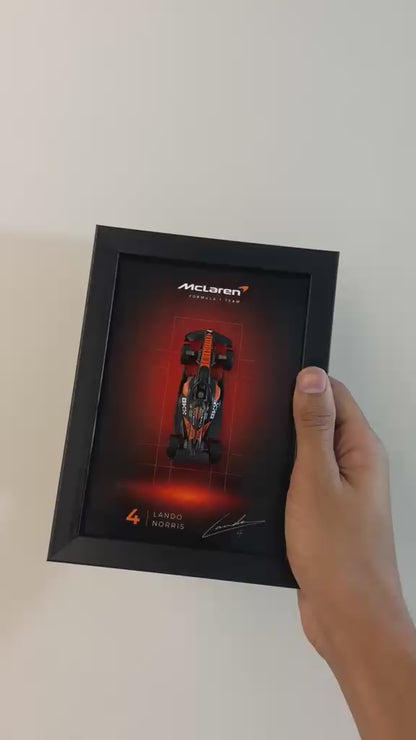 McLaren MCL38 Formula 1 3D Shadow Box Frame – Lando Norris #4