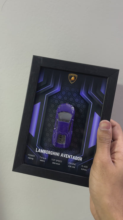 Lamborghini Aventador 3d Car Frame (purple)