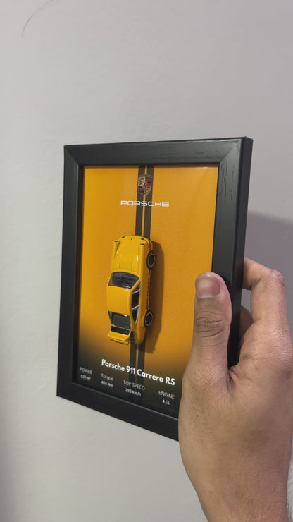 Porsche 911 Carrera RS 3d Car Frame (Yellow)
