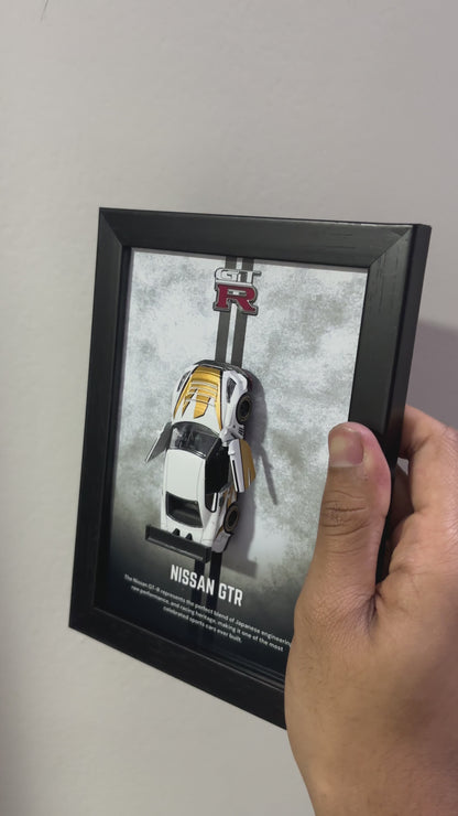 Nissan skyline GT-R 3d Majorette Car Frame (White)