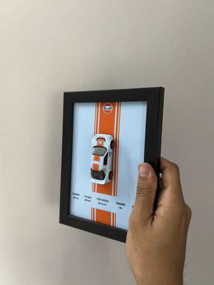 Gulf Ford RS200 3d Hotwheels Car frame 1:64 scale