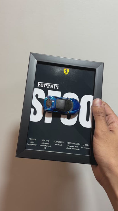 Ferrari SF90 Blue 3d Hotwheels Car Frame