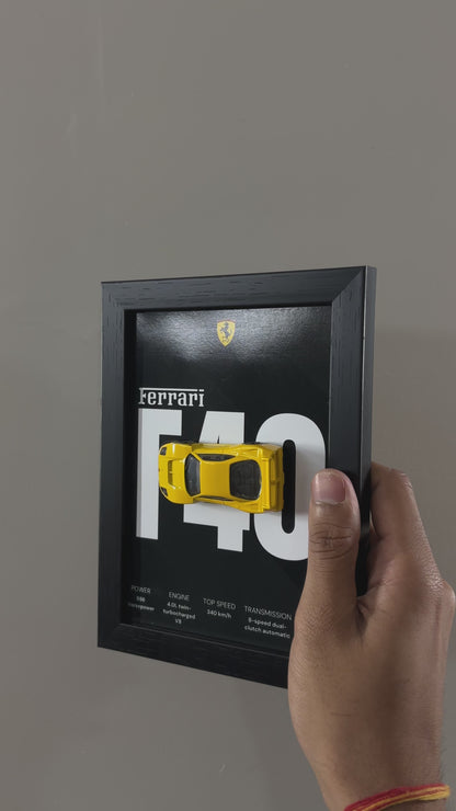 Ferrari F40 3d Hotwheels Car frame 1:64 scale (Q case)