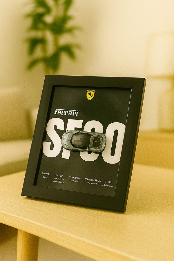 Ferrari Sf90 3d Hotwheels Car frame 1:64 scale (Q case)