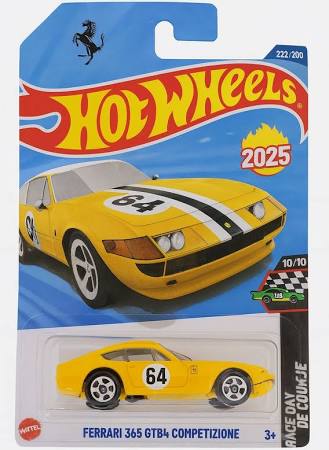 Hot Wheels Q case Farrari 365 gtb4 Competizione 10/10 Die Cast Toy Car 2025