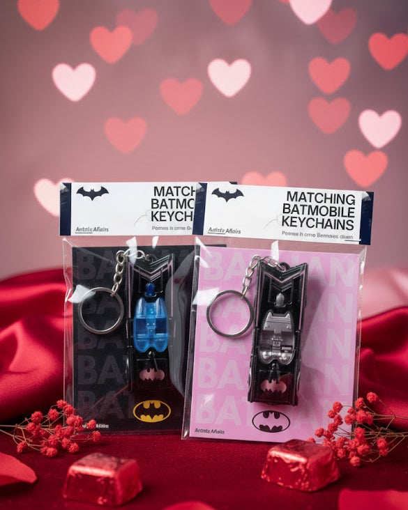 Matching Batmobile Keychains – Couple / Best Friends Gift (Partners in Crime Edition)