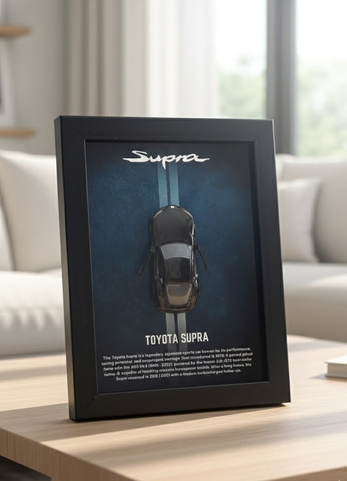 Toyota Supra Detachable Hot Wheels Car Frame - Diecast Display India - Artistic Affairs